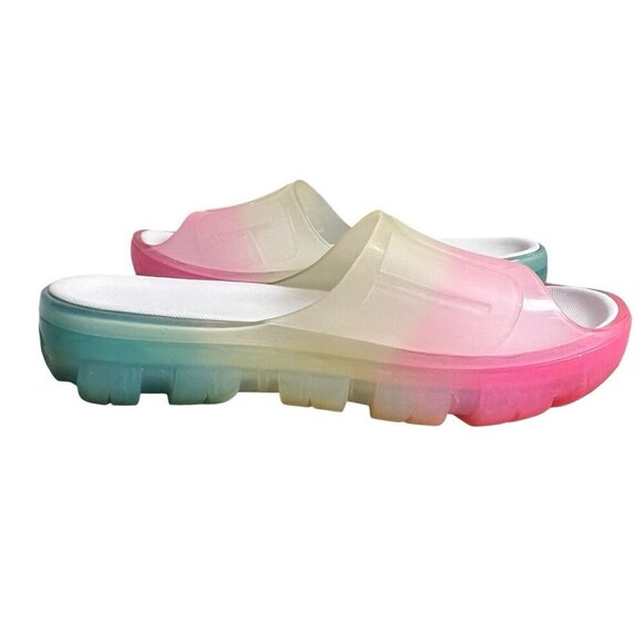 UGG JELLA CLEAR WATERCOLORS SLIDE - WOMEN'S SIZE 10 - (1139750) - RAINBOW - Picture 5 of 10